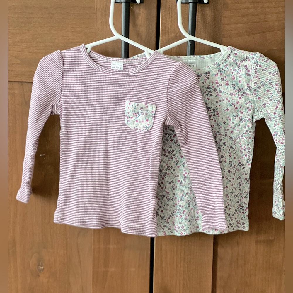Adorable Carters long sleeve shirts.